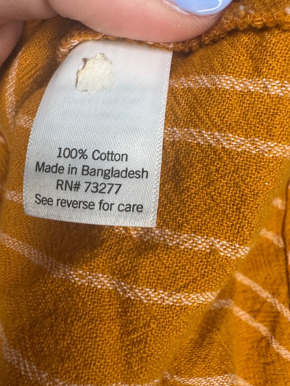 Sonoma Mustard Stripe Flutter Sleeve Top 2X Gauze Cotton Boho - Picture 8 of 8